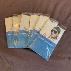 Du Rag Lot of 6 Light Blue Head Cap One Size Fits All Breathable